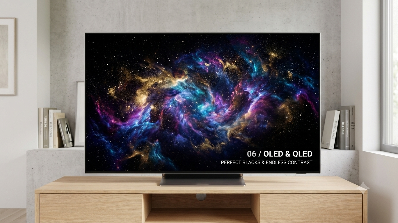 Flat-screen television in a living room